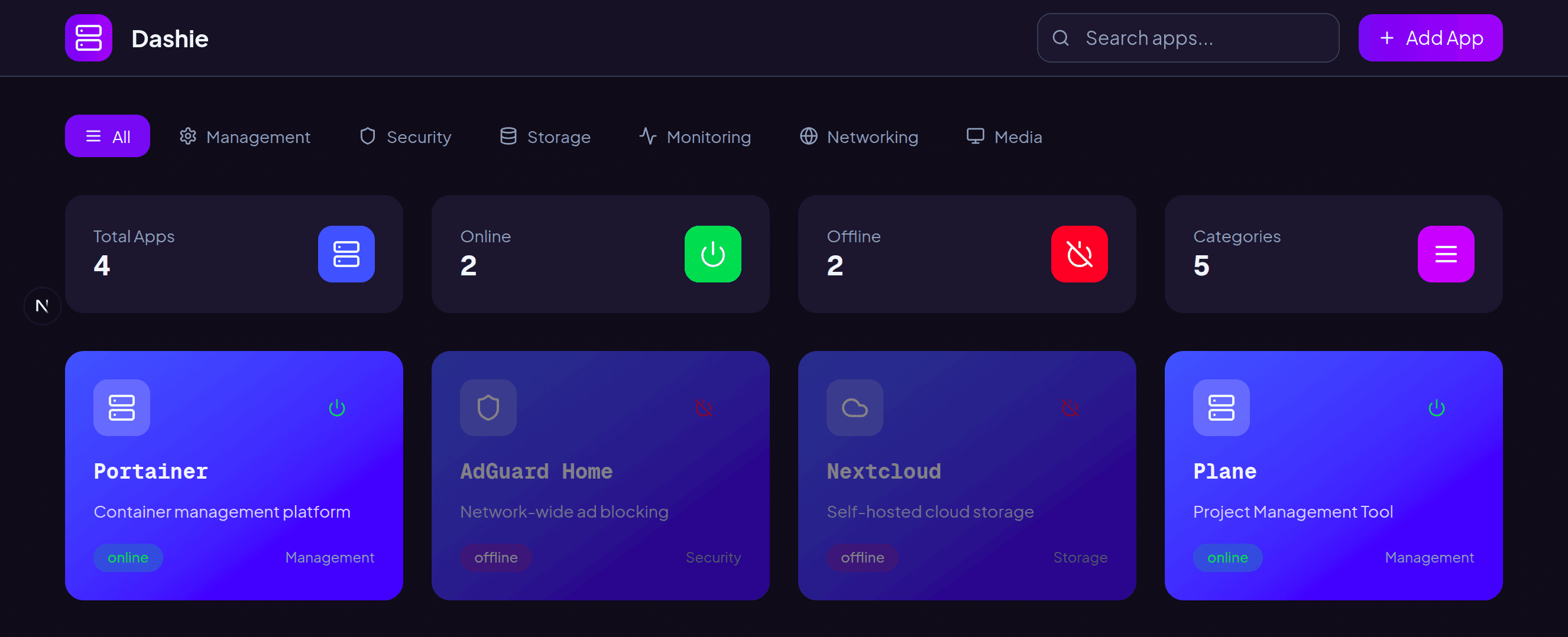 Self Hosted Dashboard's Image